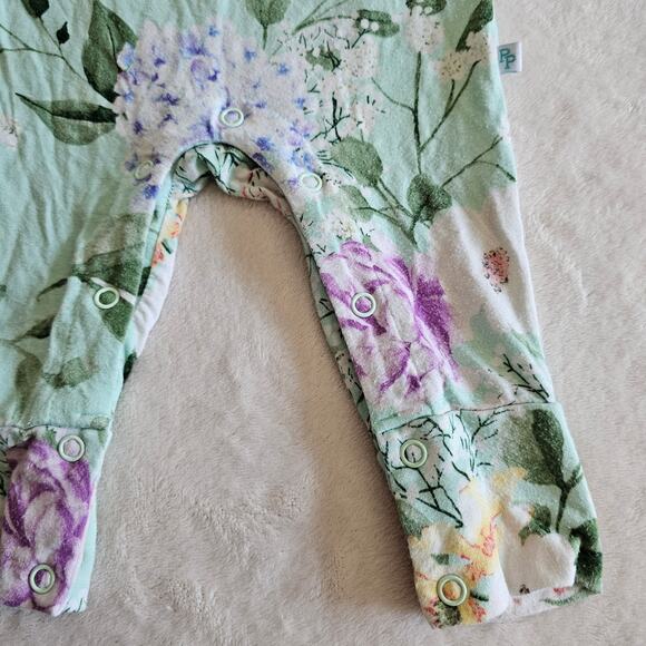 Posh Peanut 6-9m Erin Ruffled GUC Henley Romper Viscose Bamboo - Picture 4 of 8